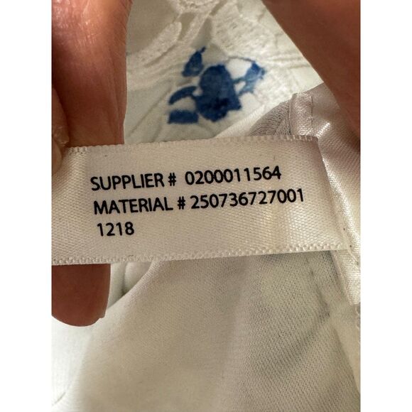 LAUREN RALPH LAUREN White/Blue Mulberry Floral Lace Sheath Midi Dress, Sz 10 - Picture 13 of 13